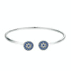 Bright Blue Eyes Inlaid Zircon Bracelet S925 Sterling Silver Bracelet