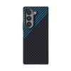 For Samsung Galaxy Z Fold6 5G ABEEL C Carbon Fiber Series 6D Micro Relief MagSafe Phone Case(Black Blue)