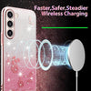 For Samsung Galaxy S23+ 5G Gradient Glitter Flower All-inclusive Phone Case(Pink)