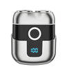 Double Ring Magnetic Electric Shaver Travel Portable Rechargeable Full Body Washable Men Razor(Grey)