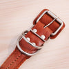 Woven Leather Dog Collar, Brown, Large (44-55cm)