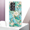For Samsung Galaxy S25 Ultra 5G Splicing Marble Flower IMD TPU Phone Case(Blue Flower)