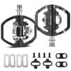WEST BIKING Mountain Bike Dual-purpose Self-locking Aluminum Alloy Pedals(Black)