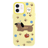For iPhone 11 Skin Feeling Jelly TPU Hybrid PC Phone Case(Brown Puppy Yellow)