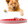 Red Diamond PU Leather Dog Collar, Medium (42cm)