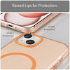 For iPhone 15 Plus MagSafe Frosted Translucent TPU + PC Full Coverage Phone Case(Orange)