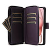 For iPhone 15 Plus / 14 Plus Nine-card Slots Zipper Wallet Bag Leather Phone Case(Dark Purple)