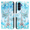 For Samsung Galaxy A26 5G Colored Drawing Pattern Plain Weave Leather Phone Case(Tower Butterfly)