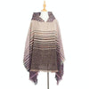 Spring Autumn Winter Checkered Pattern Hooded Cloak Shawl Scarf, Length (CM): 135cm(DP4-07 Purple)