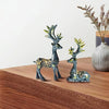 2 Pairs R-8820 Car Ornaments Car Home Safe Deer Decorations(Bronze Blue)