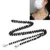 Mask Lanyard Handmade Crystal Bead Chain Anti-Drop Hanging Glasses Chain, Color:Black