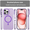 For iPhone 15 Pro Max MagSafe Frosted Translucent TPU + PC Full Coverage Phone Case(Dark Purple)