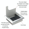 ABS Table Rectangle Wire Hole Cover Outlet Port With Brush PC Desk Cable Organizer, Size: 80x80mm Black