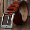 COWATHER XF004 Men Two-Layer Cowhide Business Casual Pin Buckle Belt, Length (cm): 100cm(Silver Buckle Brown)
