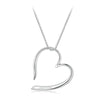 S925 Sterling Silver Platinum Plated Heart Necklace