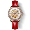 OLEVS 6681 Women Multifunctional Hollow Waterproof Mechanical Watch(White Surface Red Belt)