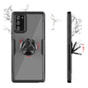 For Samsung Galaxy Note 20 Shockproof Transparent TPU + Acrylic Protective Case, with Ring Holder(Black and Silver)