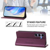 For Samsung Galaxy S23 FE 5G RC01 Dual-Folded Magnetic Suction RFID Leather Phone Case(Violet)