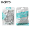 100PCS Headphone Data Cable Self-sealing Packaging Bag Pearl Zipper Bag(Blue)