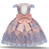 Girls European Style Bow-knot Mesh Tutu Dress Show Dress, Size:140cm(Pink)