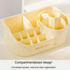 Rotating Skincare Cosmetic Storage Case Compartment Desktop Lipstick Makeup Brush Bucket, Color: Combined Model White