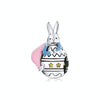 S925 Sterling Silver Bunny Girl Beads DIY Bracelet Necklace Accessories