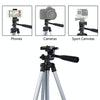 130cm 4-Section Folding Aluminum Alloy Tripod Mount with Three-Dimensional Head(Silver)