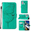 For Itel P37 / Vision 2s Embossed Butterfly Leather Phone Case(Green)