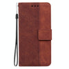 For Asus Zenfone 9 Geometric Embossed Flip Leather Phone Case(Brown)