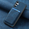 For Samsung Galaxy A55 5G Retro Leather Card Bag Magnetic Phone Case(Blue)