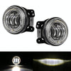 2 PCS DC12V-30V / 30W / 3A / 1440LM 12LEDs  4 inch Car LED Colorful Fog Light, Style: White Background (White Light)