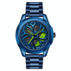 SANDA P1065 Wheel Series Casual Steel Band Quartz Watch For Men(Blue Green)