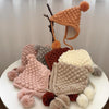 Hand-Woven Children Knitted Ear Protection Hat Autumn and Winter Thickened Baby Pineapple Grain Woolen Hat, Size: 48-53cm Head Circumference(Gray)