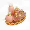 3 PCS Mini Doll House Dressing Table Decoration Cosmetic Set(Flesh Pink)