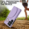 For Samsung Galaxy S25 Ultra 5G Ring Holder Card Bag Skin Feel Phone Case(Purple)