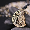 Owl Great Wisdom Ancient Silver Ancient Gold Couple Necklace(Antique Gold Plated)