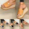 Summer Casual Sandals Women Shoes Hemp Rope Woven Thick Bottom Slope Heel Slippers, Size: 40(Brown)