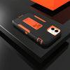 For iPhone 12 Magnetic Holder Phone Case(Black + Orange)