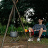 Portable Outdoor Stainless Steel Ring Camping Tripod Pot Rack Grill Ring