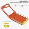 For Samsung Galaxy Z Flip6 VIETAO Metal Ring Card Slot PU Phone Case(Orange Yellow)