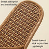 Linen Slippers Summer Couple Home Indoor Floor Rattan Grass Non-Slip Slippers, Size: 44-45(Black Grass)