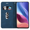 For Xiaomi Redmi K40 / K40 Pro Frosted Business Magnetic Horizontal Flip PU Leather Case with Holder & Card Slot & Lanyard(Blue)