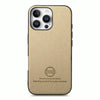 For iPhone 15 Pro Twill Fabric Leather Skin Back Phone Case(Khaki)