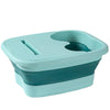 15L Foldable Foot Bath Bucket Foot Massage Wash Basin With Lid Green