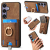 For Samsung Galaxy S25+ 5G Retro Splitable Magnetic Card Bag Leather Phone Case(Brown)
