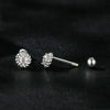 S925 Sterling Silver Threaded Round Moissanite Earrings(MSE053)