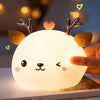 Cute Deer Silicone Pat Light Bedroom Colorful Night Light