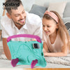 For Samsung Galaxy Tab S9 FE Boxing Series Kickstand EVA Shockproof Tablet Case with Shoulder Strap(Mint Rose Red)
