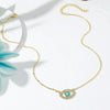 Angel Eyes Pendant Layered Necklace, Model: N2106-7 Hot Diamond Blue-green Color