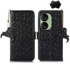 For Asus Zenfone 10 / Zenfone 9 Ostrich Pattern Genuine Leather RFID Phone Case(Black)